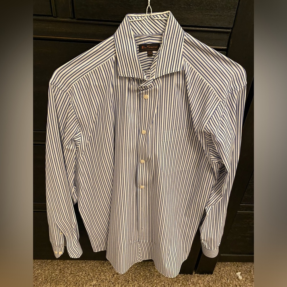 Ben Sherman Men Dress Shirt 16.5 34/35